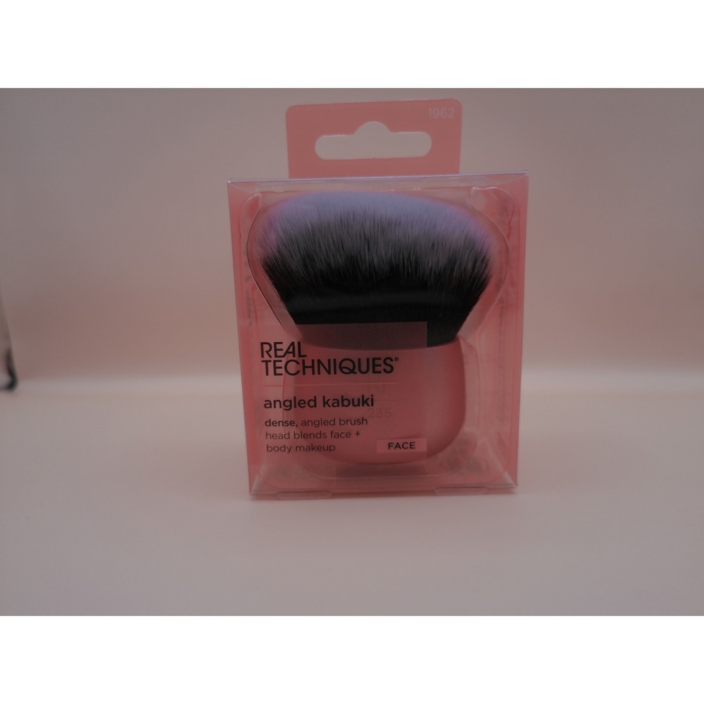 Real Techniques 235 Angled Kabuki Face & Body Blender Brush Pink NIB